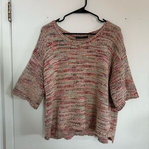 Peruvian Connection Women's Sweater - Cream & Pink